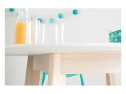 Mesa diseño madera y blanco D100 LEENA