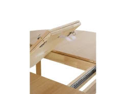 Mesa extensible 120/150 con patas de hevea con sobre chapado en roble