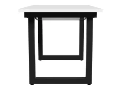 Mesa extensible 140/180 x 80 cm - Patas de metal - Blanco y negro