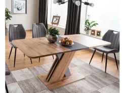 Mesa extensible Artisan roble y antracita 140cm Zest