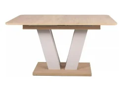 Mesa extensible beige rosado y madera 136 - 176 cm
