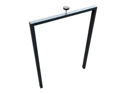 Mesa extensible blanca y patas de roble natural para 6 a 12 personas Kristo L 180 a 284 cm-Base y soporte con ruedas