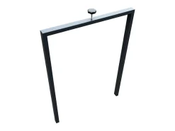Mesa extensible blanca y patas gris hormigón de 6 a 20 plazas Kristo de 160 a 420 cm-Base y soporte con ruedas