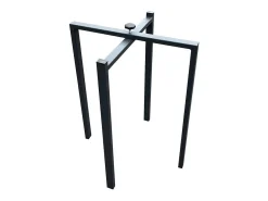 Mesa extensible blanca y patas de madera de nogal de 6 a 20 plazas Kristo de 180 a 440 cm-Base y soporte con ruedas