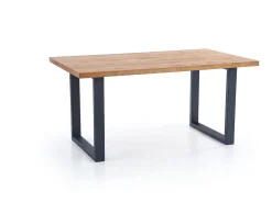 Mesa extensible chapada roble patas acero negro 160/250×90 cm