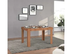 Mesa extensible Chronos, ideal para 4-10 personas, color roble, 120/160/200 x 80 x 75 cm