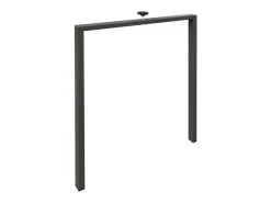 Mesa extensible con patas de acero antracita, estilo oriental Torza evolución-Color Natural-Soporte 2 pies-Ancho extensible