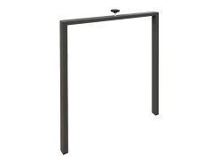 Mesa extensible con patas de acero antracita, estilo oriental Torza evolución-Color Gris cemento-Soporte 2 pies-Ancho extensible