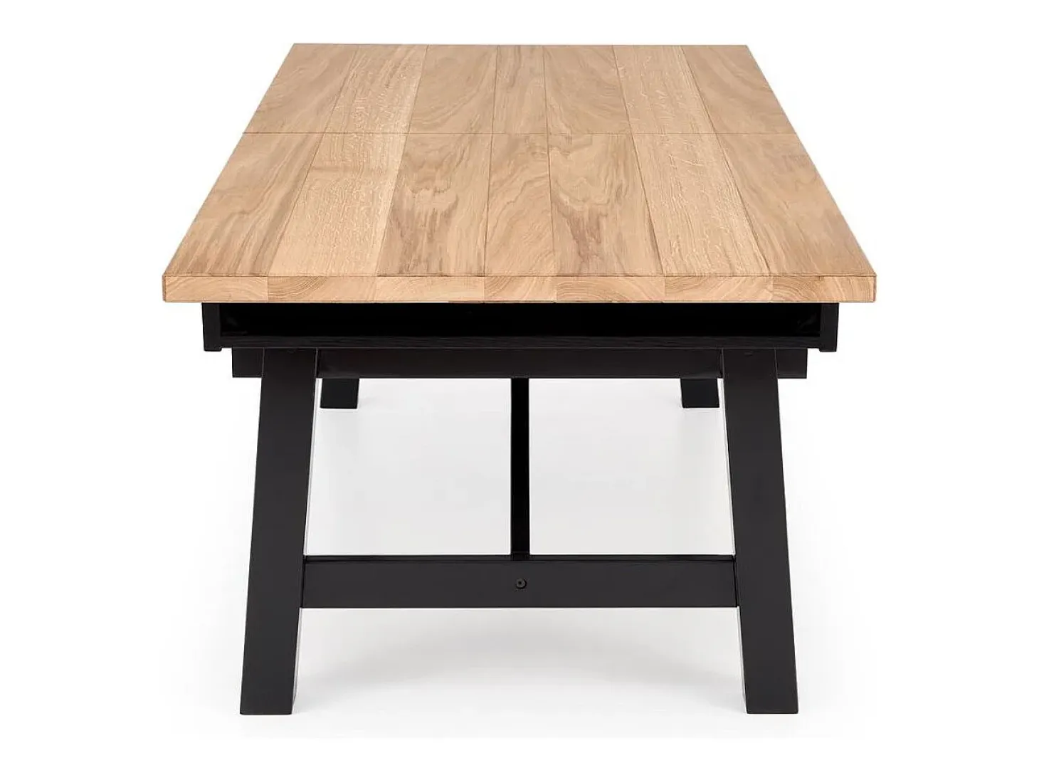 Mesa extensible con tablero de roble y patas de madera maciza 200 - 280 cm DYLAN