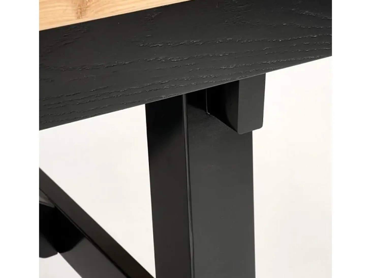 Mesa extensible con tablero de roble y patas de madera maciza 200 - 280 cm DYLAN