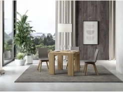 Mesa extensible cuadrada pequeña 90x90/246 cm Ribo-Color Blanco