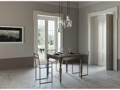 Mesa extensible cuadrada de 4 a 8 plazas L 90 a 180 cm madera de nogal Romencia