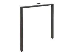 Mesa extensible cuadrada pequeña 90x90/246 cm Naxo-Color Gris cemento-Soporte 4 pies-3 alargaderas finas