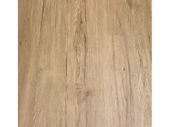 Mesa extensible cuadrada pequeña en madera blanca y roble natural de 90 a 246 cm Nako-Base y soporte con ruedas