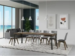 Mesa extensible cuadrada pequeña 90x90/246 cm Konta-Color Marrón