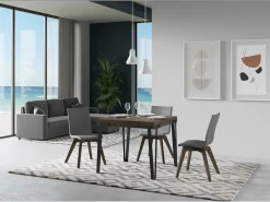 Mesa extensible cuadrada pequeña 90x90/246 cm Konta-Color Marrón