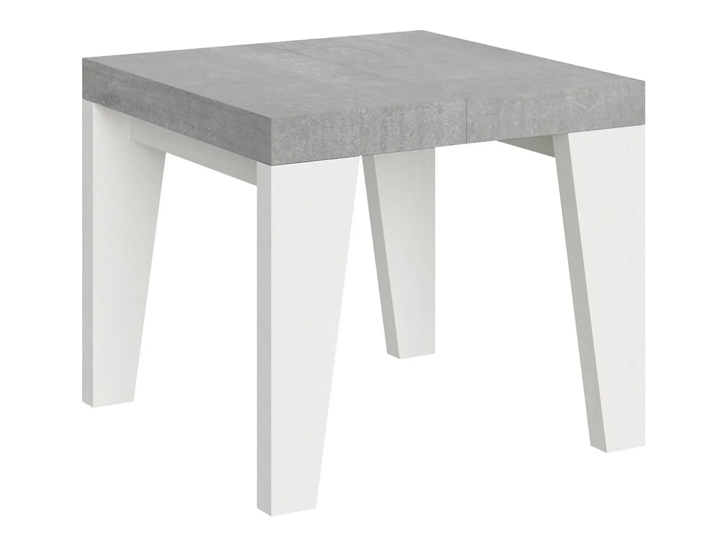 Mesa extensible cuadrada pequeña en madera blanca y gris de 90 a 246 cm Nako-Soporte 2 pies