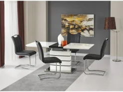 Mesa extensible Daisy en blanco y negro