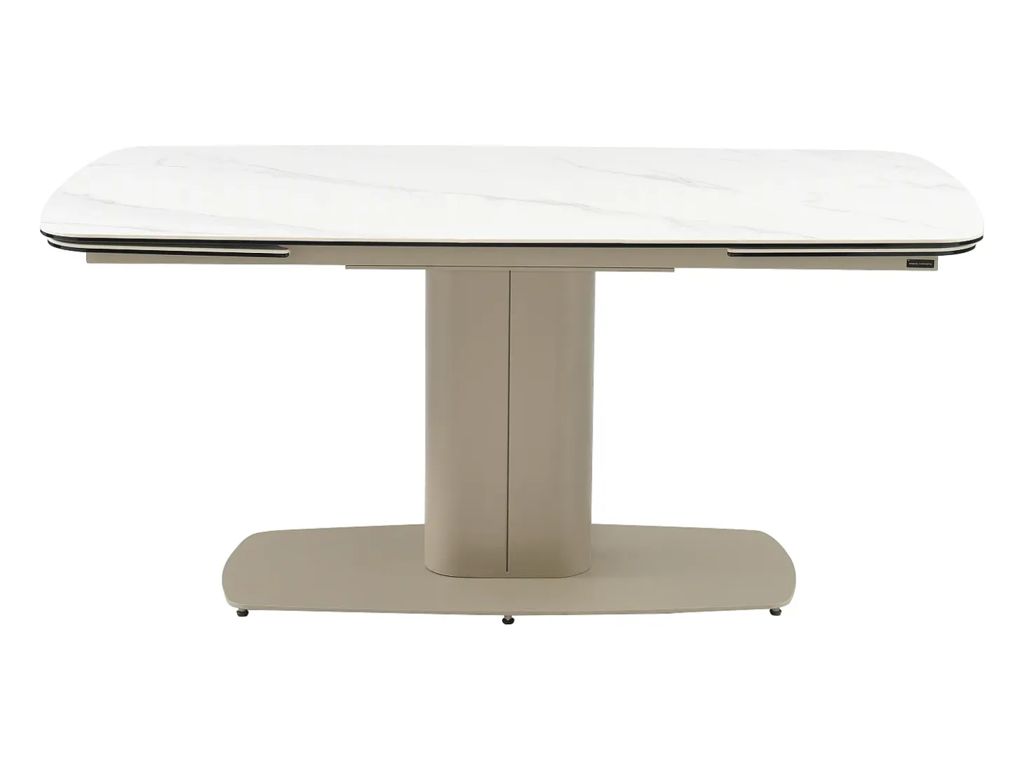 Mesa extensible de cerámica y metal -efecto mármol blanco - CARIOULA de MORABITO