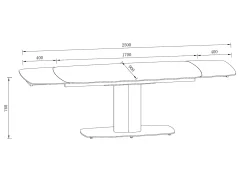 Mesa extensible de cerámica y metal -efecto mármol blanco - CARIOULA de MORABITO