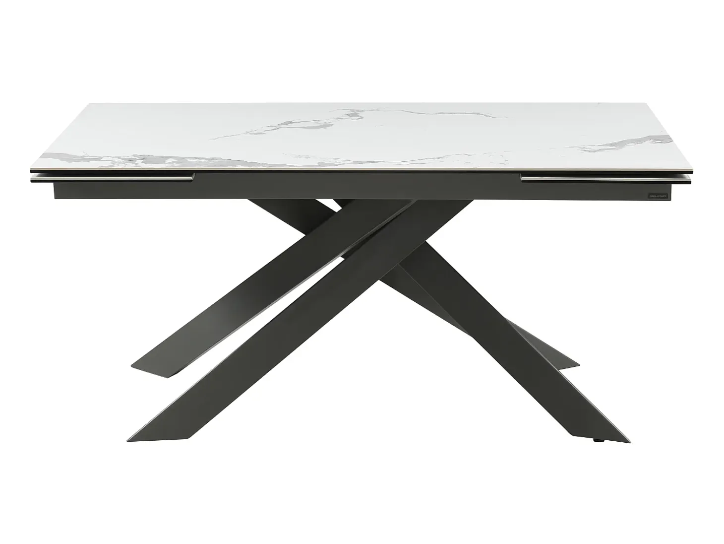 Mesa extensible de cerámica y metal - Mármol blanco y antracita - COREMA de MORABITO