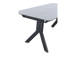 Mesa extensible de cerámica blanca con patas de metal 160/210x90