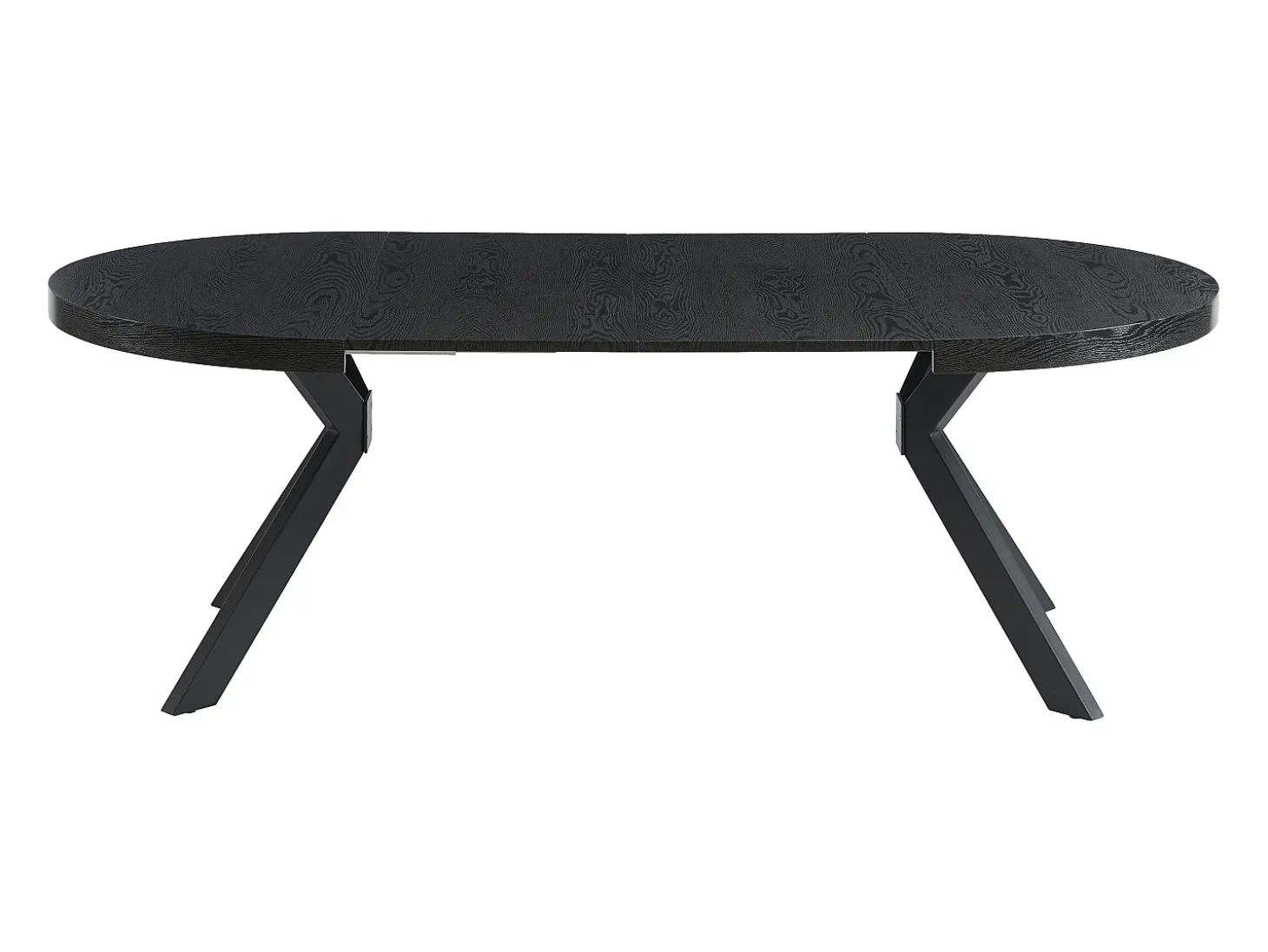 Mesa extensible de comedor 4 a 8 comensales de MDF y acero - Color: negro - KOMONI