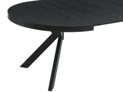 Mesa extensible de comedor 4 a 8 comensales de MDF y acero - Color: negro - KOMONI