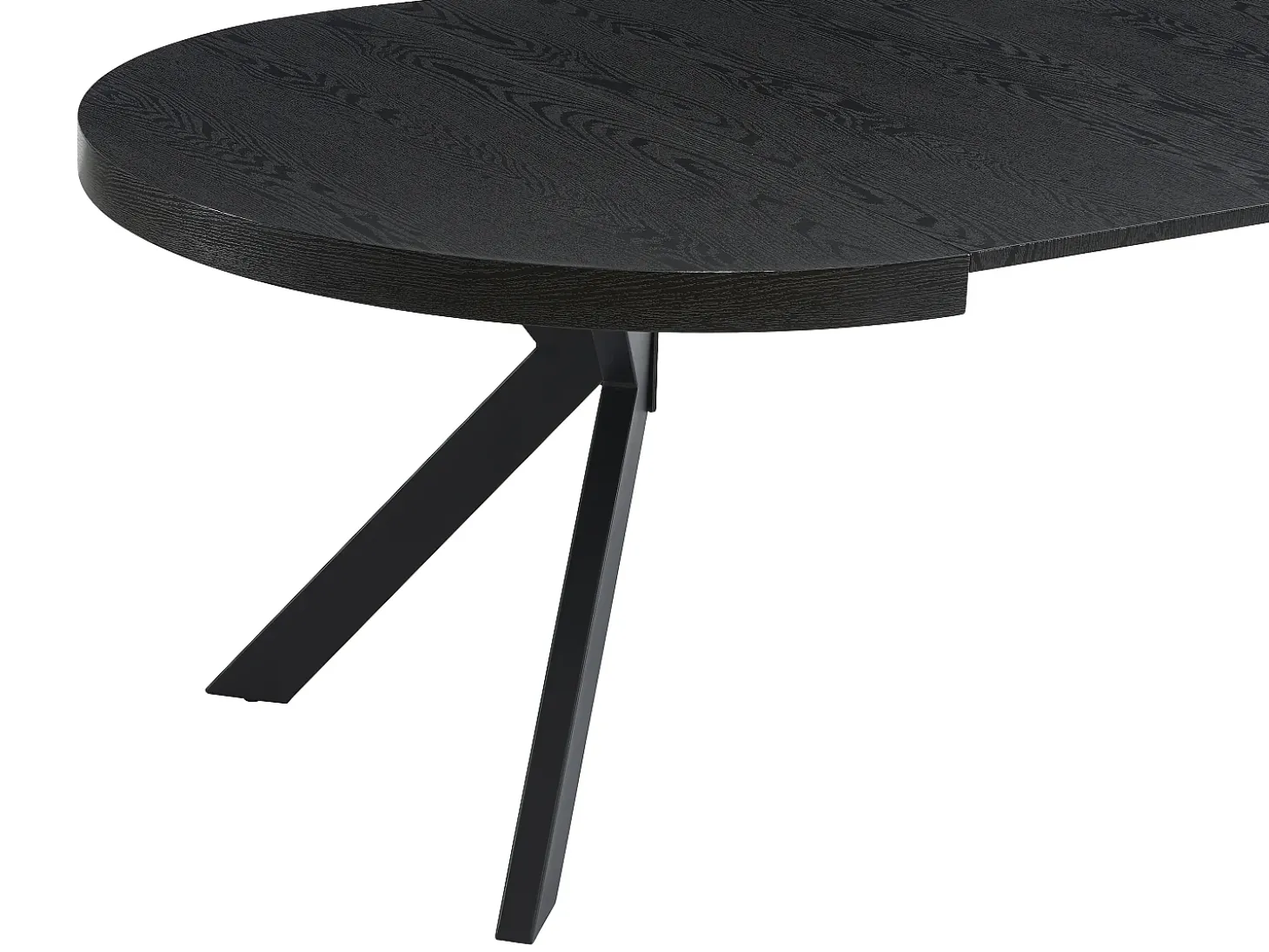 Mesa extensible de comedor 4 a 8 comensales de MDF y acero - Color: negro - KOMONI