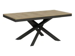 Mesa extensible de diseño con patas entrelazadas antracita Klass-Color Blanco-Ancho extensible
