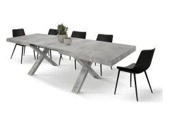 Mesa extensible de madera gris cemento160x90-240x90cm - AMALFI