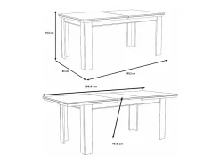 Mesa extensible de 76x160x90 cm para comedor o cocina en color blanco pino Karen