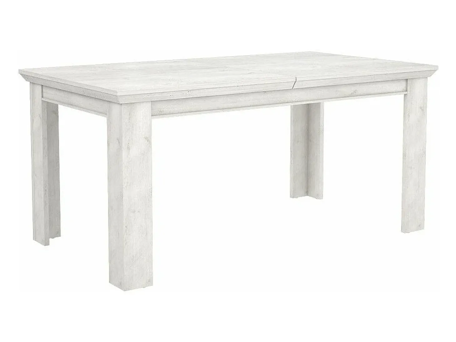 Mesa extensible de 76x160x90 cm para comedor o cocina en color blanco pino Karen