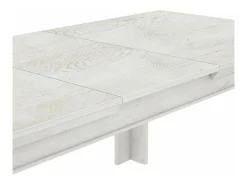Mesa extensible de 76x160x90 cm para comedor o cocina en color blanco pino Karen