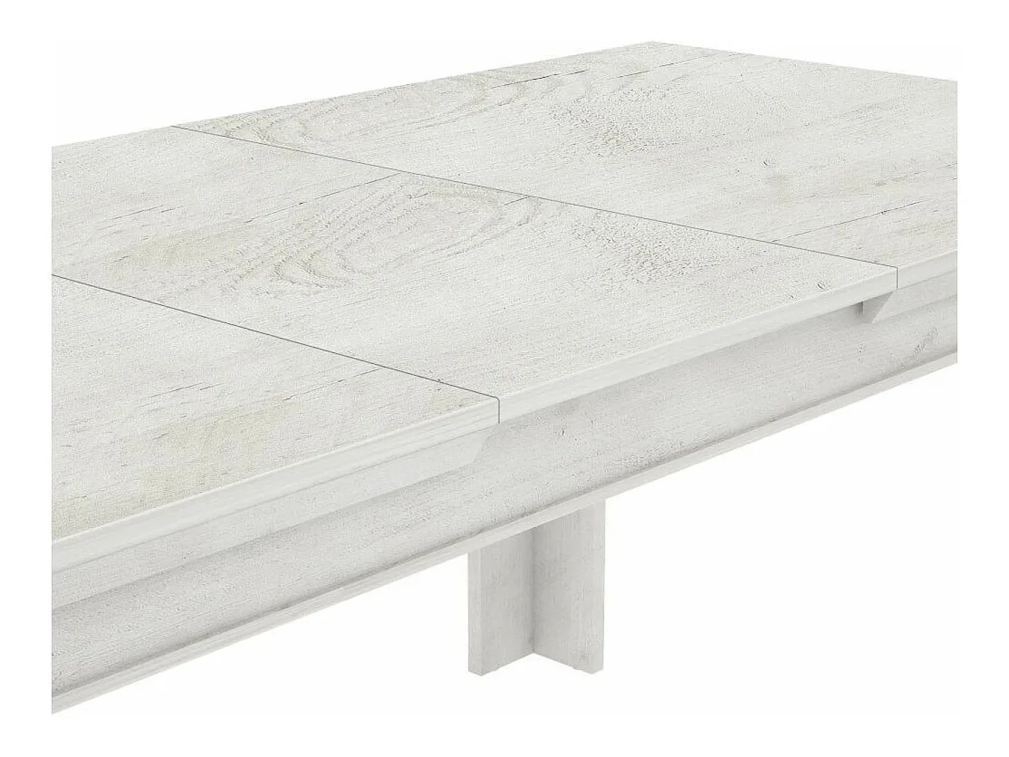 Mesa extensible de 76x160x90 cm para comedor o cocina en color blanco pino Karen