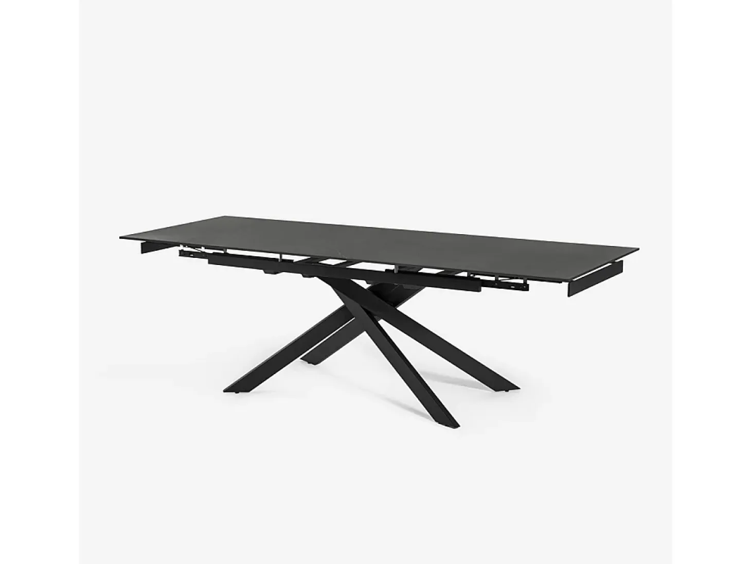 Mesa extensible efecto mármol 160-240x90cm comedor y cocina diseño moderno Quito - Negro
