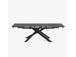 Mesa extensible efecto mármol 160-240x90cm comedor y cocina diseño moderno Quito - Negro