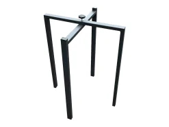 Mesa extensible gris hormigón y patas de madera blanca de 6 a 20 plazas Kristo de 180 a 440 cm-Soporte 4 pies