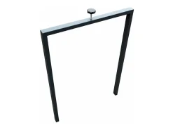 Mesa extensible gris hormigón y patas de madera blanca de 6 a 20 plazas Kristo de 180 a 440 cm-Base y soporte con ruedas