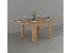 Mesa extensible Jesi ideal para 6-8 personas color roble 90/180x90x75 cm