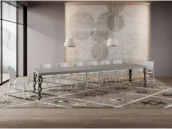 Mesa extensible Karamay Premium Cashmere 120/380x90 cm con patas antracita