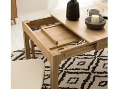Mesa extensible Marko de madera maciza de roble de 85 a 125 cm