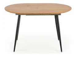 Mesa extensible MDF laminada roble patas acero 120/160×80 cm