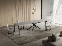 Mesa extensible Niket cachemir 140/400x90 cm con patas antracita