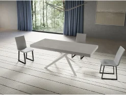 Mesa extensible Niket cachemir 200/460x90 cm con patas blancas