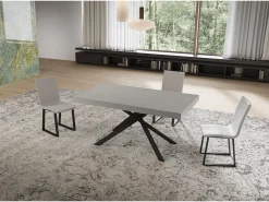 Mesa extensible Niket Cashmere 160/244x80 cm con patas antracita
