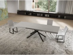 Mesa extensible Niket Cashmere 160/244x80 cm con patas antracita