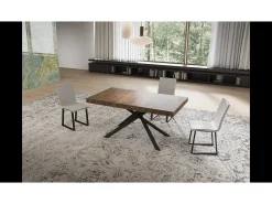 Mesa extensible Niket Cashmere 160/244x80 cm con patas antracita