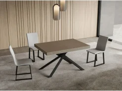 Mesa extensible Niket gris paloma 120/224x90 cm con patas antracita