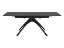 Mesa extensible para 4/8 personas en piedra negra 150/200x76 cm